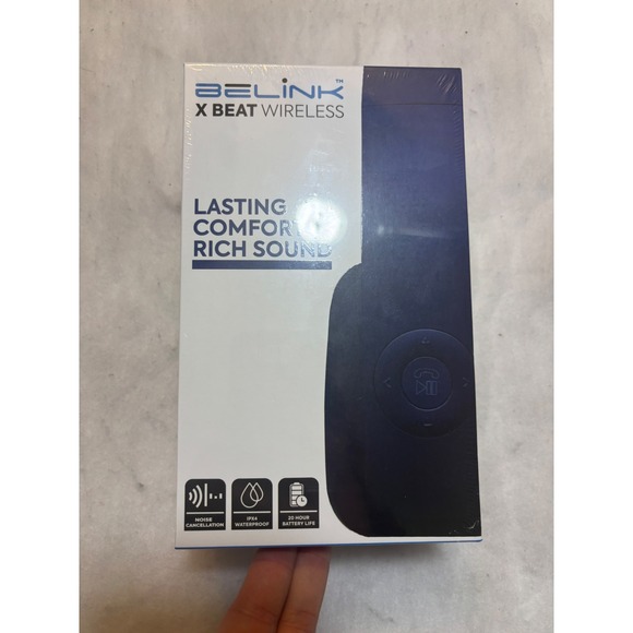 BELINK X BEAT WIRELESS HEADPHONES NOISE CANCELING IPX4 WATERPROOF 20 HR BATTERY